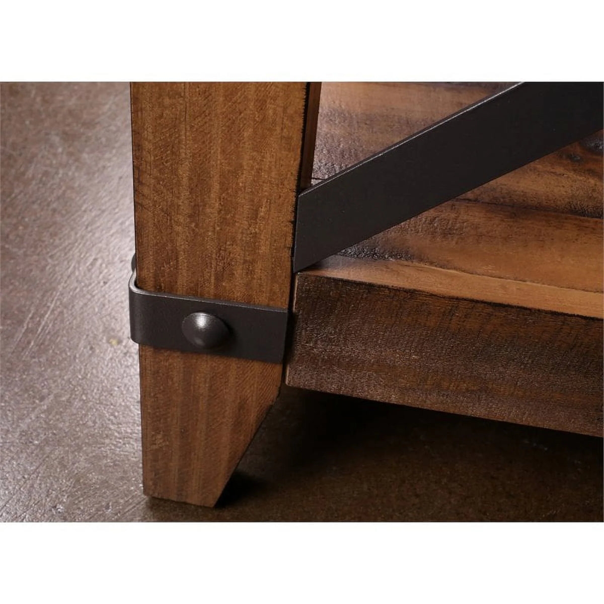 Contemporary Wood End Table with Shelf Set of 2 A926374