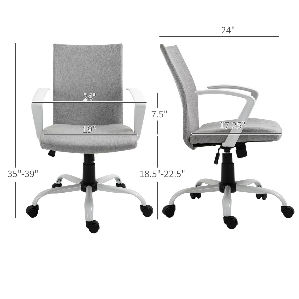 Mid-Back Ergonomic Office Chair with Adjustable Height U83013