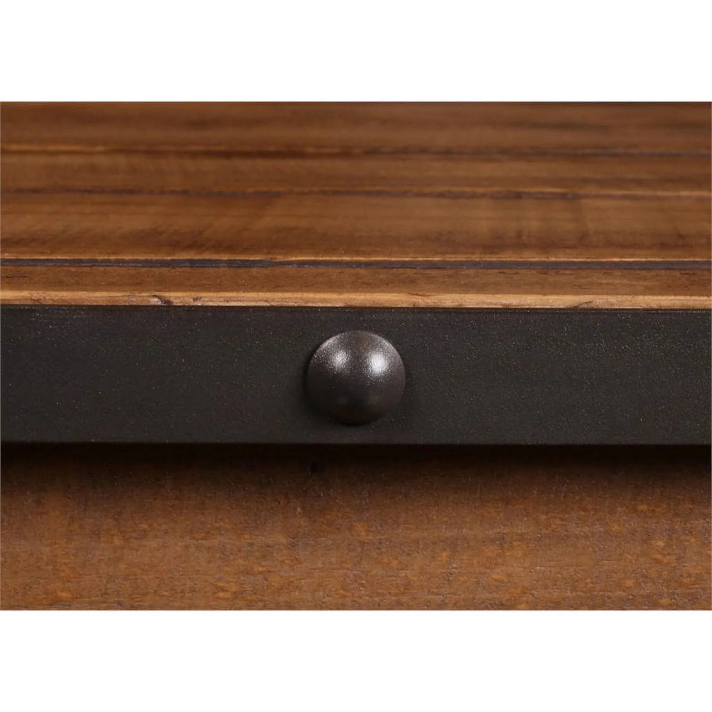 Contemporary Wood End Table with Shelf Set of 2 A926374