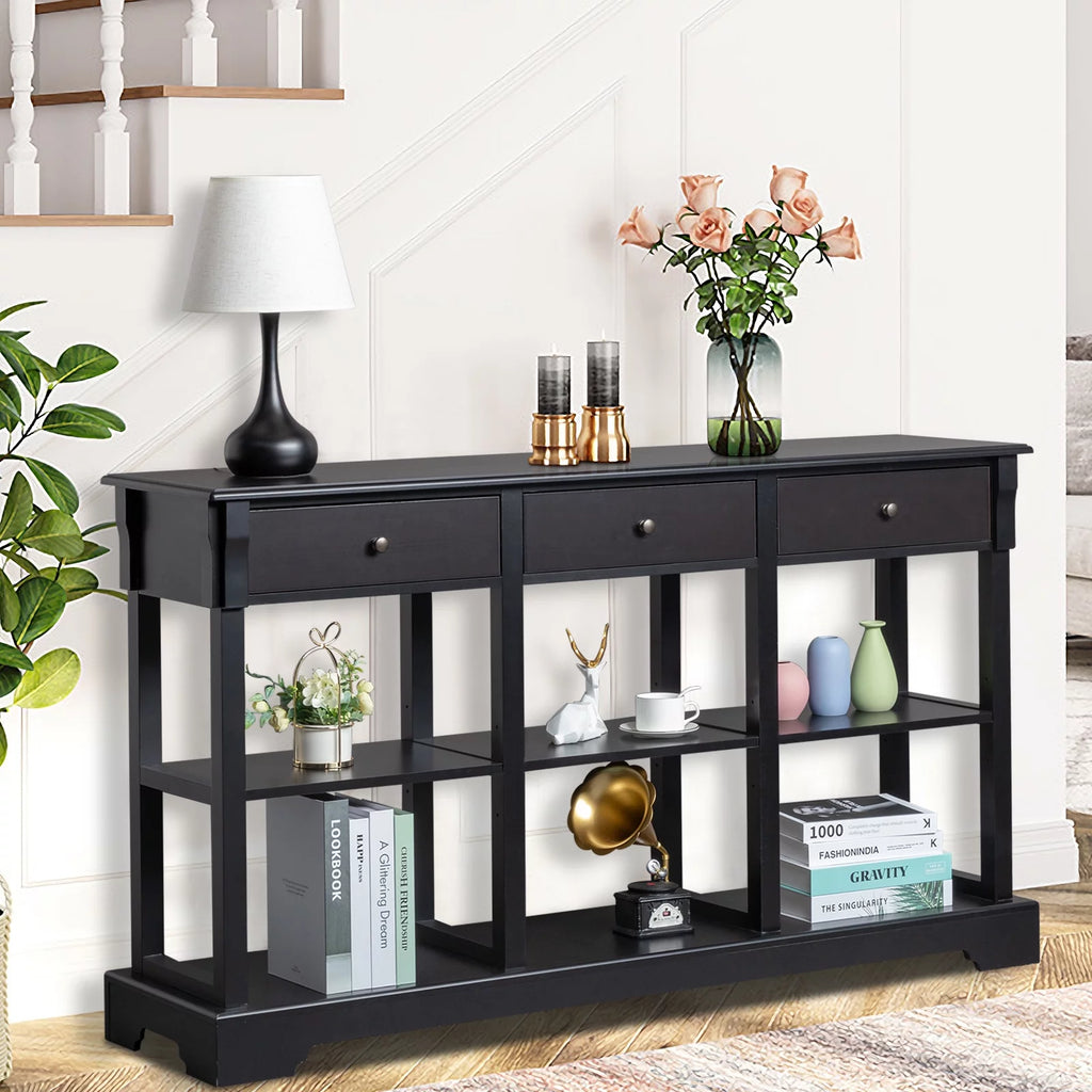 Console Table with Drawers and Shelves U97351