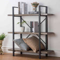 3-Shelf Rustic Industrial Bookcase T8352