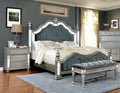 Silver Solid Wood King Bedroom Set 3pcs V2997