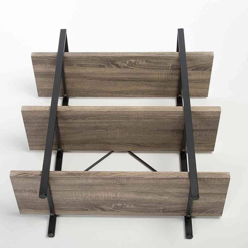 3-Shelf Rustic Industrial Bookcase T8352