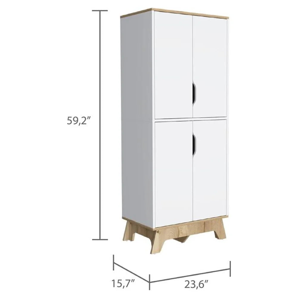 Light Oak & White Double Kitchen Pantry F61935
