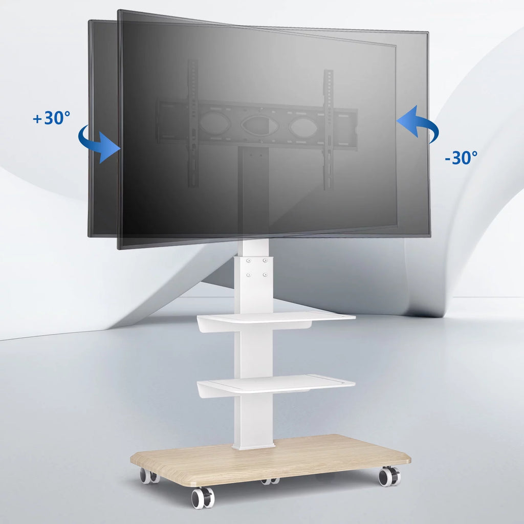 Black Rolling TV Stand with 3 Shelves H3131