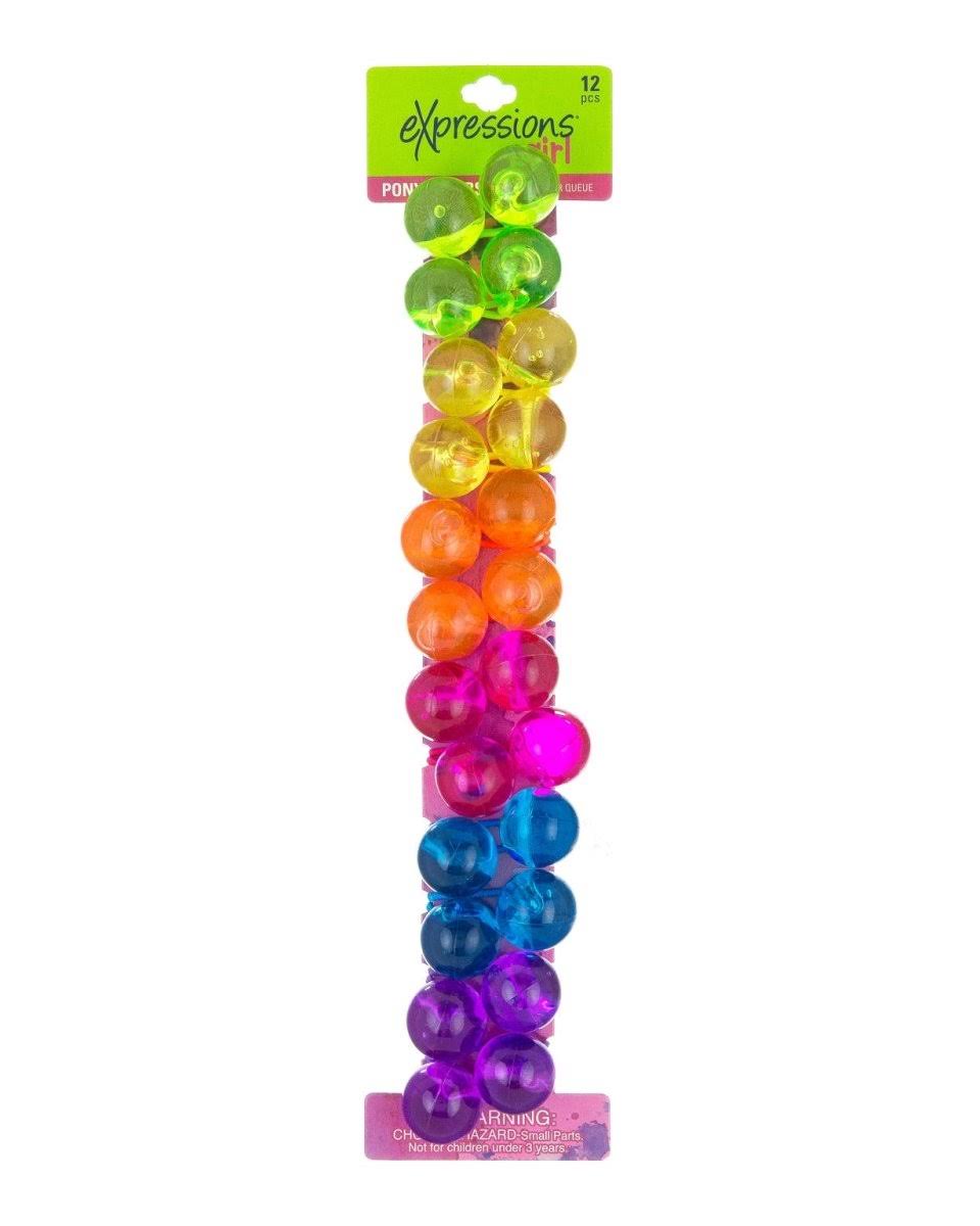Round Transparent Bead Ponytail - 12 Piece J78745