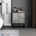 Cement Gray 2 Tier Storage Cabinet with Adjustable Shelf U1251
