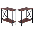 Black and Cherry Wood End Table Set of 2 W922471