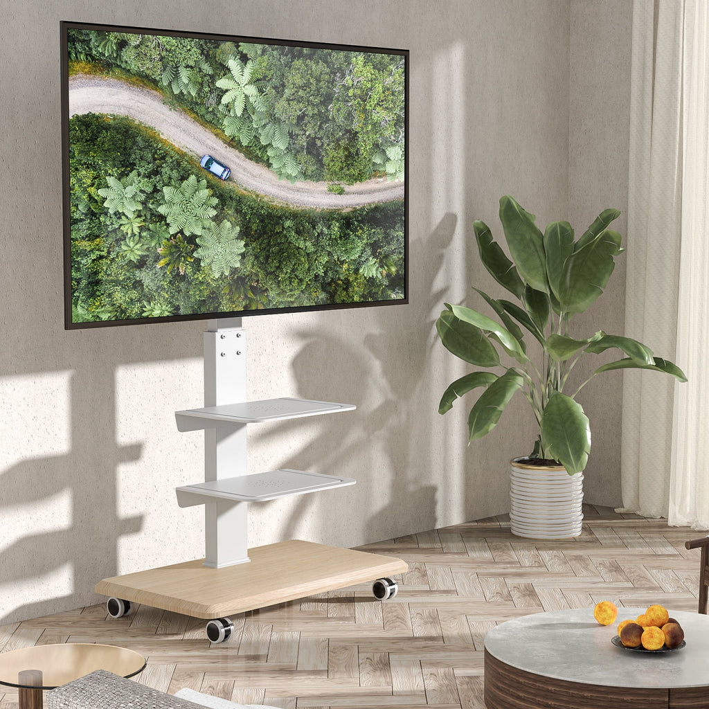Black Rolling TV Stand with 3 Shelves H3131