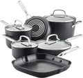 Hard Anodized Induction Nonstick Frying Pans Set 4 Piece Matte Black V910861