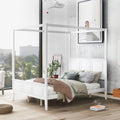 Queen Size Wood Canopy Platform Bed with Headboard and Footboard P236554