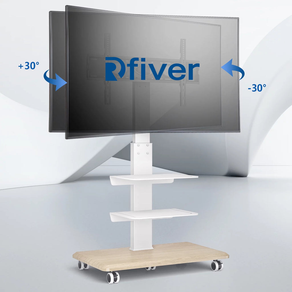Black Rolling TV Stand with 3 Shelves H3131
