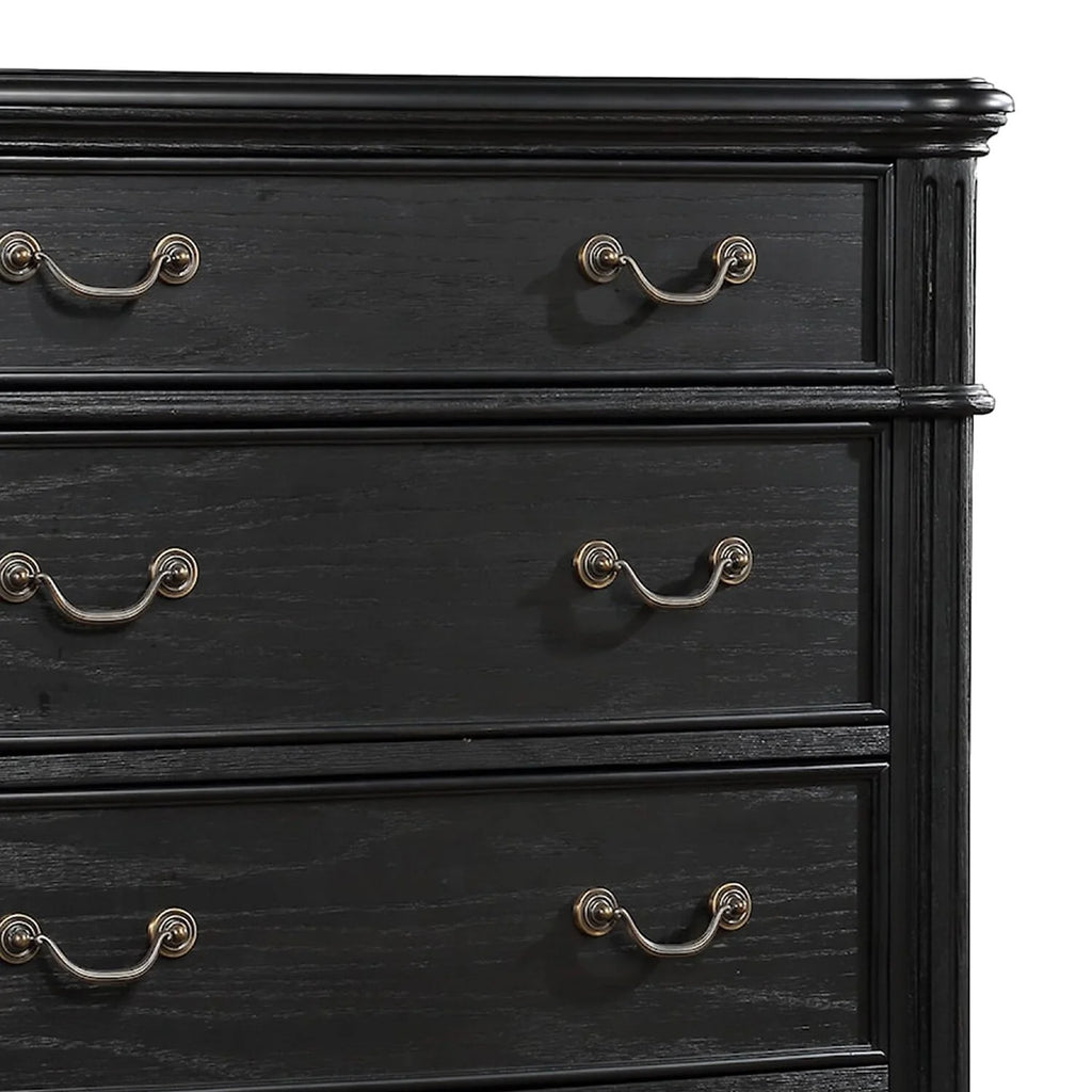 Black 5 Drawer Wood Dresser R37751