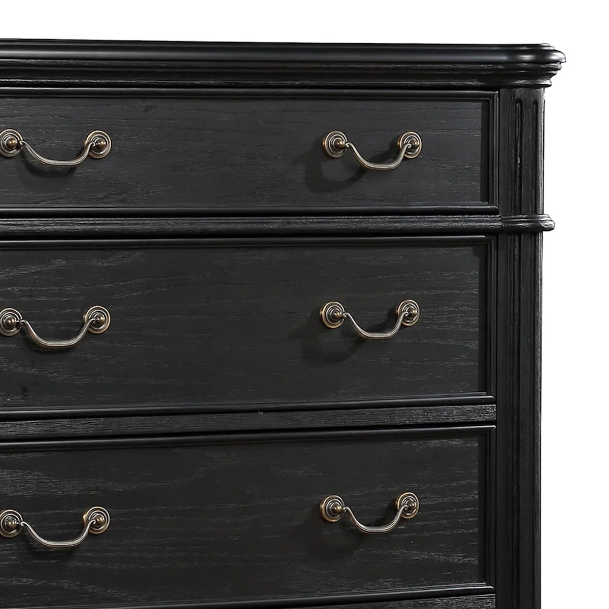 Black 5 Drawer Wood Dresser R37751