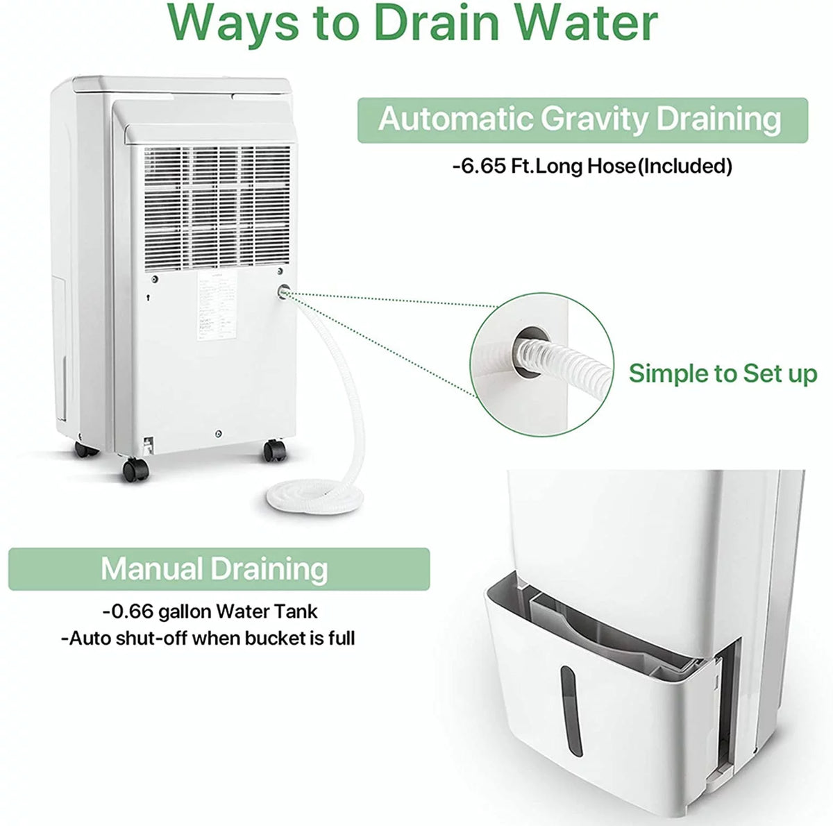 34 Pints Dehumidifier with Drain Hose O757
