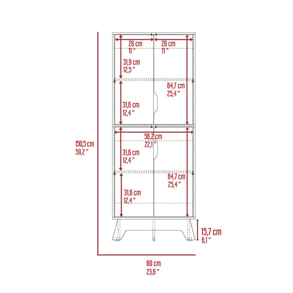 Light Oak & White Double Kitchen Pantry F61935