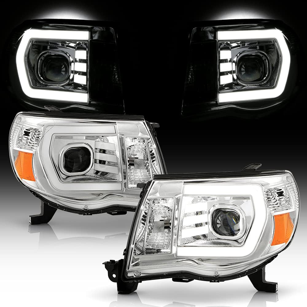 For 2005-2011 Toyota Tacoma Chrome LED Projector Headlights Left+Right W167