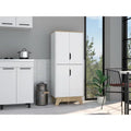 Light Oak & White Double Kitchen Pantry F61935