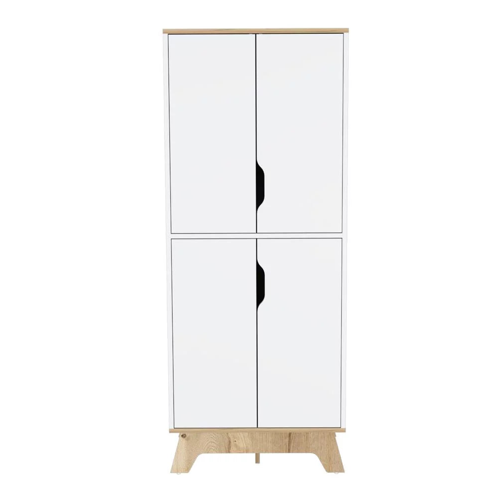 Light Oak & White Double Kitchen Pantry F61935