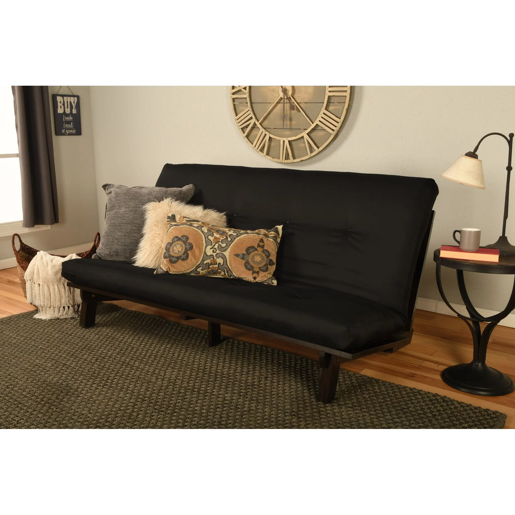 Wood Futon with Black Mattress P96154