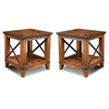 Contemporary Wood End Table with Shelf Set of 2 A926374