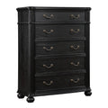 Black 5 Drawer Wood Dresser R37751