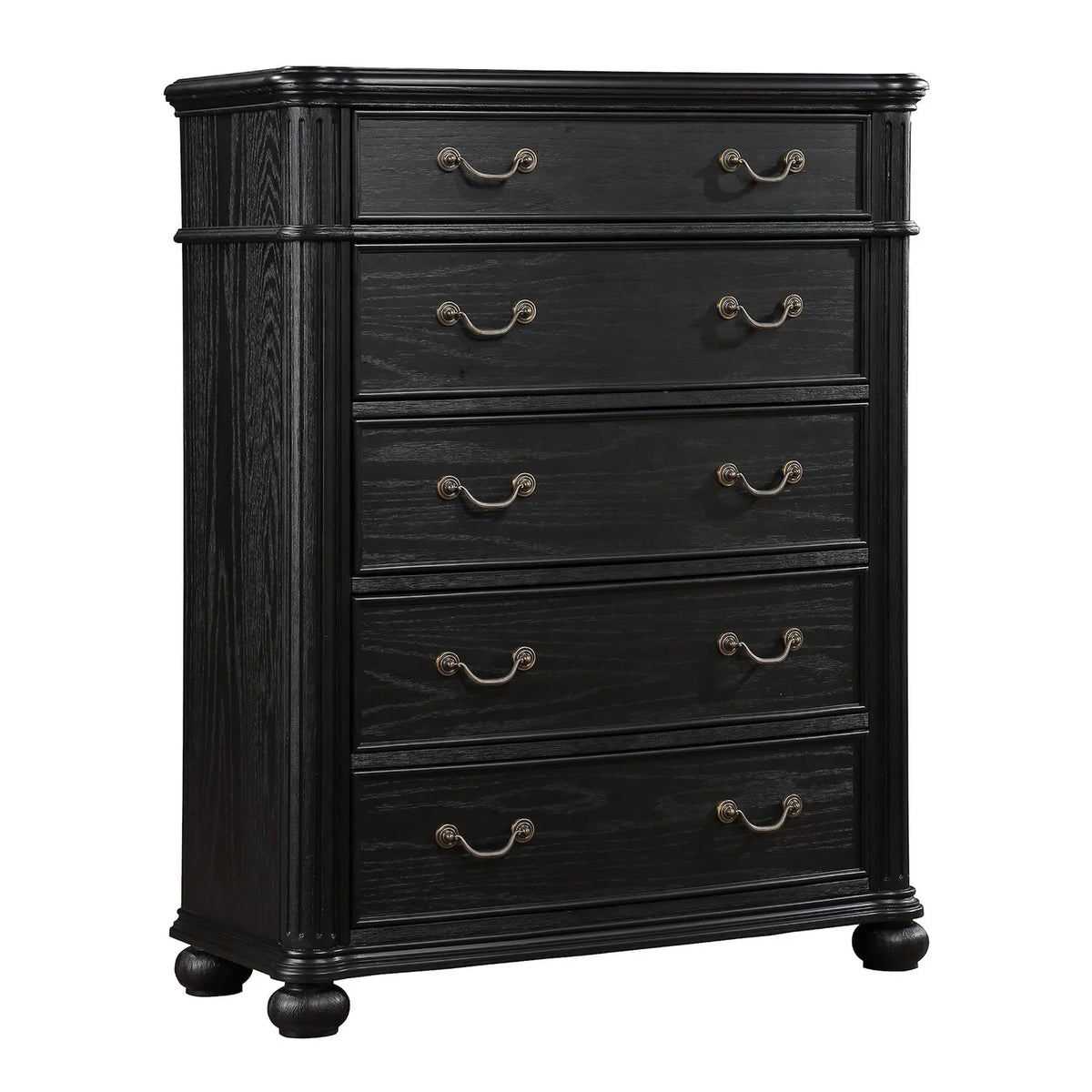 Black 5 Drawer Wood Dresser R37751