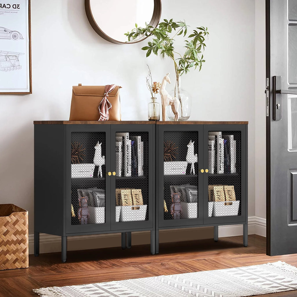 Metal Storage Cabinet with 2 Mesh Doors V6787